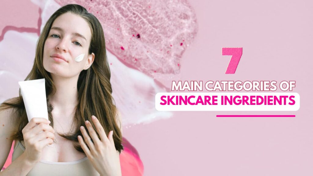 Skincare ingredients explained, main categories of skincare ingredients, blog post featured image