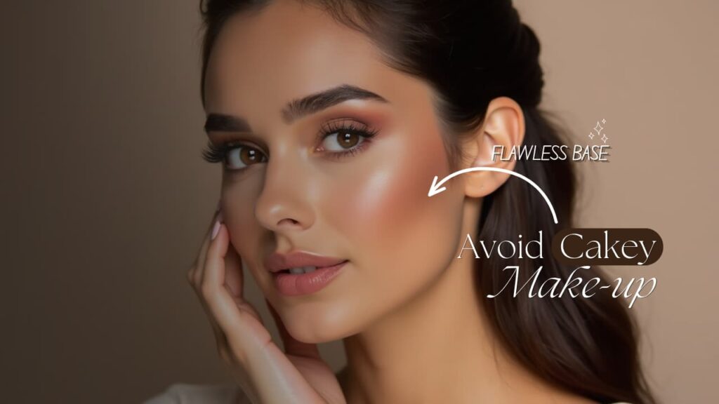 featured image of blog post, why does my foundation look cakey and how to avoid cakey makeup and How to make foundation look smooth and flawless